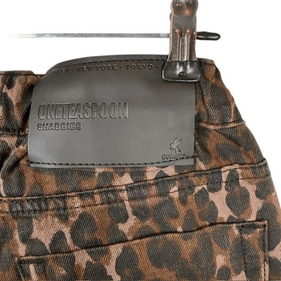 NEW! One Teaspoon Bronze Leopard Shabbies Drawstring Elastic Waist Size XS - Picture 7 of 13